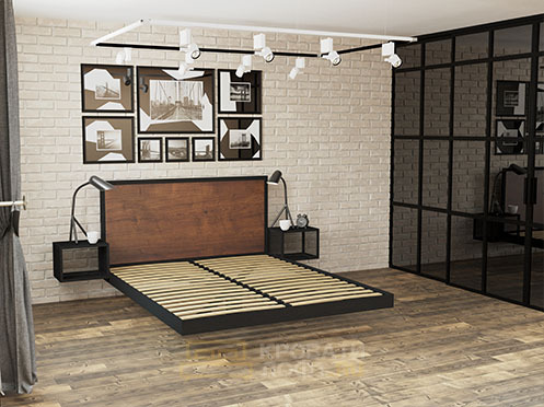Парящая кровать в стиле Лофт N54