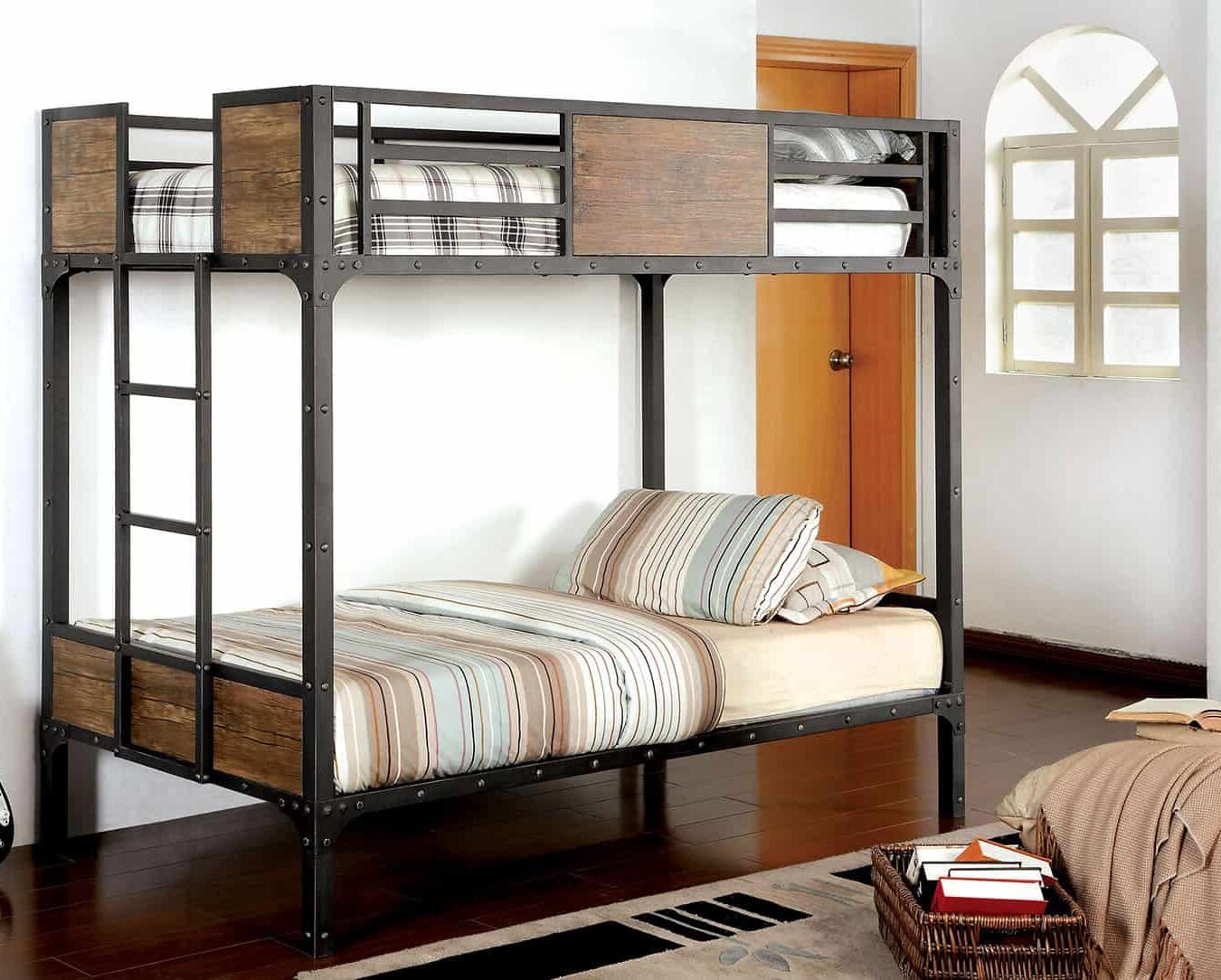 Двухъярусная кровать в стиле Лофт из металла N68